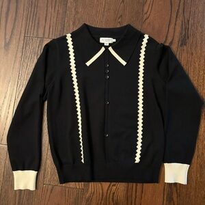 Lili Sidonio Bowler-Style Collared Sweater